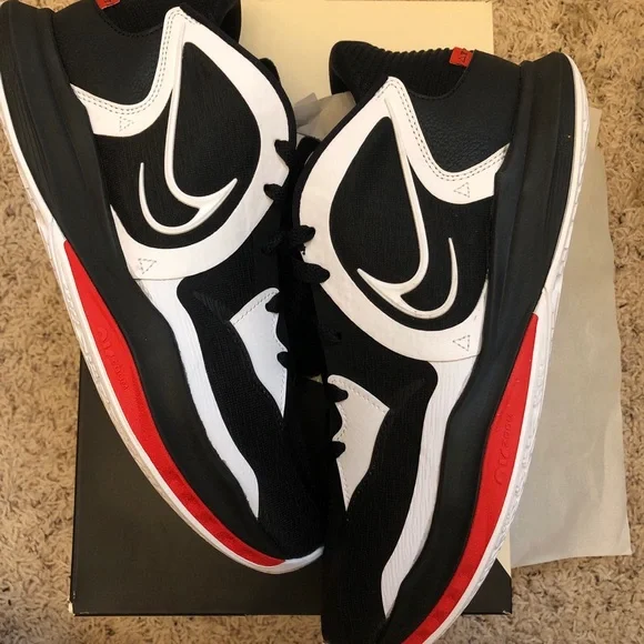 Nike Men's Kyrie Low 5 Black, White, and Red Basketball Shoes - Picture 3 of 10